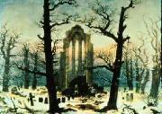 Caspar David Friedrich Cloister Cemetery in the Snow oil painting